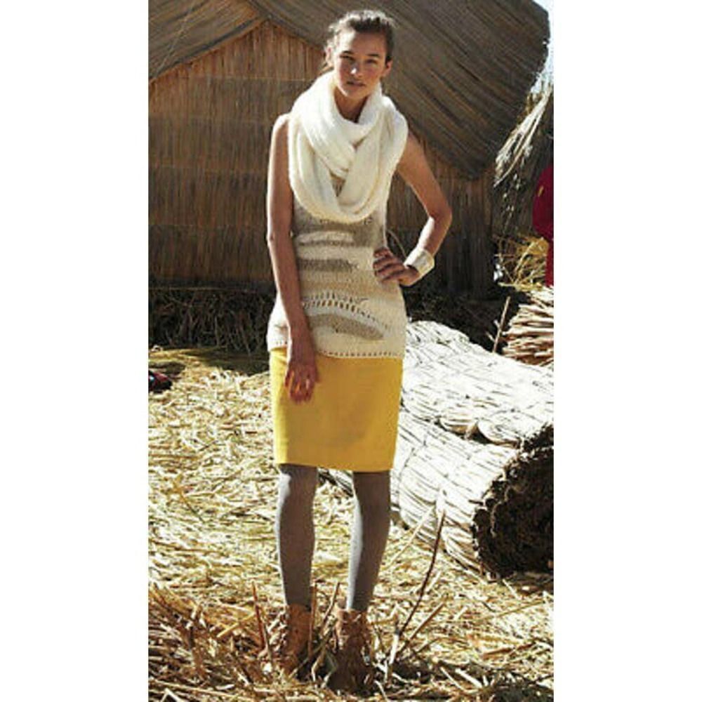 Anthropologie far away from close women tan preown loose knit tank top tunic XS